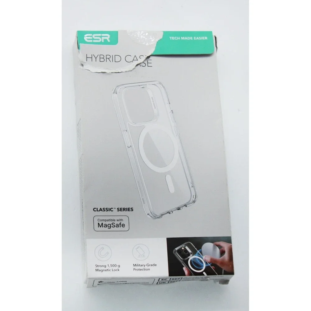 ESR Classic Hybrid Case HaloLock MagSafe iPhone 15 Plus Clear Military Grade